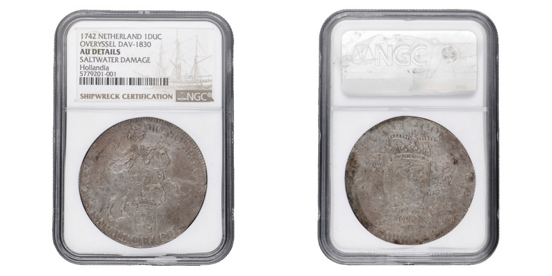 Dukaton of zilveren rijder 'Hollandia'. Overijssel. 1742. UNC.
NGC graded: 5779...