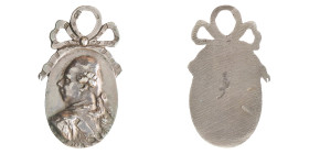 Nederland. Z.j. (Tweede helft 18e eeuw). Orangistisch draagteken met Willem V.
Met belastingkeuren. Ar. 45,27 mm. 7,54 g. VF / XF.