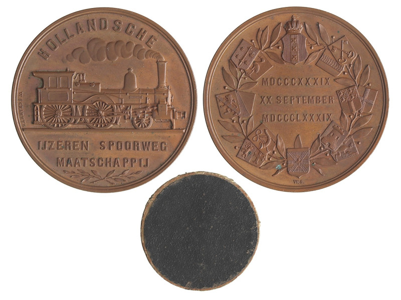 Nederland. 1889. 50-jarig bestaan Hollandsche IJzeren Spoorwegmaatschappij.
Doo...