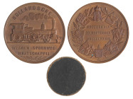 Nederland. 1889. 50-jarig bestaan Hollandsche IJzeren Spoorwegmaatschappij.
Door W. Schammer. In originele cassette. AE. 43,85 mm. 37,76 g. UNC.