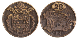 Nederland. Schoonhoven. Z.j. Brandspuitpenning 28 W2D - Nr. 4.
AE. Dirks CXXXVIII.21. 36,57 mm. 21,30 g. Fraai +.