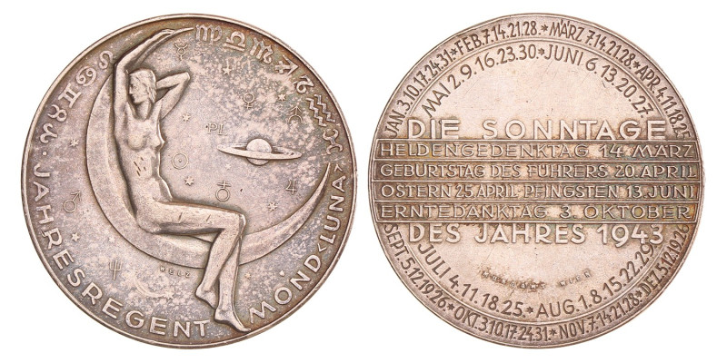 Austria. 1943. Calender medal.
Edge damage. With the dates of the 'Heldengedenk...