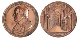 Belgium. 1852. Bishop C.R.A. van Bommel of Liège.
Heavily cleaned. AE. 74,47 mm. 177,7 g. VF +.