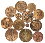 Belgium and the Netherlands. 20th century. Lot (13) mostly remembrance medals.
Cleaned. AE.