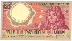 Nederland. 25 gulden . Bankbiljet. Type 1955. Type Huygens. - Zeer Fraai -.
(Alm. 83-1a). (AV 55.1a.2 / PL 68.b). Serienummer 4PN002176. - Zeer Fraai...