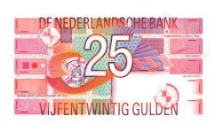 Nederland. 25 gulden . Bankbiljet. Type 1989. Type Roodborstje. - UNC.
(Alm. 85-1). (AV 57.1 / PL 71.a). Serienummer 2537551493. laatste serie 25375....