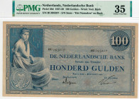 Nederland. 100 gulden . Bankbiljet. Type 1921. Type Grietje Seel. - Zeer Fraai.
(Alm. 116-3b). (AV 80.1b.5.2 / PL 96.b5.b). Serienummer BU093207. PMG...