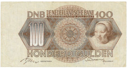 Nederland. 100 gulden . Bankbiljet. Type 1947. Type Meisjeskop / Adriaantje Hollaer. - Fraai.
(Alm. 120-1). Serienummer 1AZ103187. Replacement. - Fra...