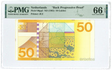 Nederland. 50 Gulden. Proefdruk. Type 1982. Type Zonnebloem. - UNC.
(PL83.P5). PMG 66EPQ. - UNC.
