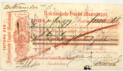 Netherlands-Indies. 7500 gulden. bill of exchange. Type 1879. Type Batavia. - Very fine -.
Serienummer 3576. With stamp on the backside. - Very fine ...