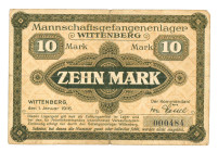 Germany. 10 mark. Banknote. Type 1916. Type Wittenberg. - Fine .
Serienummer 000484. - Fine .
