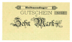 Germany. 10 mark. Banknote. Type ND. Type Halbmondlager. - UNC.
Serienummer 8757. - UNC.