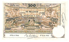 Belgium. 100 francs. Banknote. Type 1914. - Very fine.
Serienummer 14275784 572A784. - Very fine.