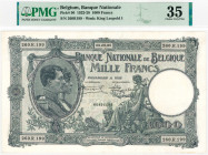 Belgium. 1000 francs. Banknote. Type 1922-1928. - Very fine.
(Pick 96). Serienummer 260R199. PMG-35. - Very fine.