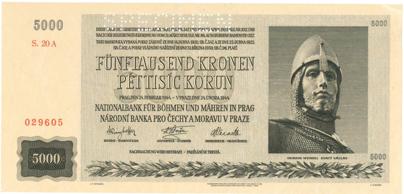 Czechoslovakia. 5000 korun. Banknote. Type 1944. - About UNC.
Serienummer S.20A...