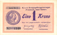 Austria and Hungary. 1 krone and 2 korona. Banknote. Type 1919. - Fine – UNC.
Serienummer 2 and 07236. - Fine – UNC.
