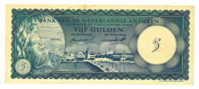 Curaçao . 2x 5 and 10 gulden . Banknote. Type 1939-1962. - Good – Very fine.
Serienummer 007659/116258/216530. - Good – Very fine.