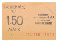 Germany. 1 and 1½ mark. Banknote. Type 1942. - UNC.
UNC.