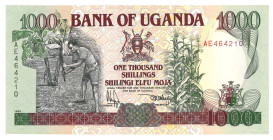 Uganda. 100/200 and 1000 shillings. Banknote. Type 1988-1991. - Very fine – UNC.
Serienummer SM325157/CX705567/AE464210. - Very fine – UNC.