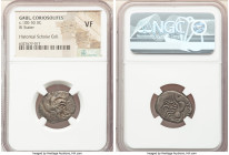 WESTERN GAUL. Armorican. Ca. 100-50 BC. Coriosolites. BI stater (20mm, 10h). NGC VF. Class I. Celticized head right / Stylized horse prancing right, b...
