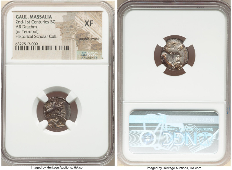 GAUL. Massalia. Ca. 2nd-1st centuries BC. AR drachm or tetrobol? (17mm, 7h). NGC...
