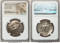 THRACIAN ISLANDS. Thasos. Ca. 2nd-1st centuries BC. AR tetradrachm (31mm, 12h). NGC XF, bent. Ca. 148-90/80 BC. Head of Dionysus right, wreathed with ...