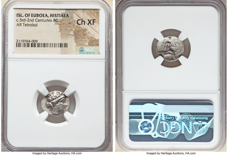 EUBOEA. Histiaea. Ca. 3rd-2nd centuries BC. AR tetrobol (15mm, 6h). NGC Choice X...