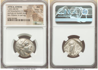ATTICA. Athens. Ca. 455-440 BC. AR tetradrachm (24mm, 17.08 gm, 10h). NGC AU 5/5 - 3/5. Early transitional issue. Head of Athena right, wearing creste...