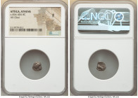 ATTICA. Athens. Ca. 454-404 BC. AR obol (14mm, 9h). NGC Fine. Head of Athena right, wearing crested Attic helmet ornamented with three laurel leaves a...