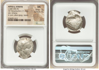 ATTICA. Athens. Ca. 440-404 BC. AR tetradrachm (25mm, 17.19 gm, 7h). NGC MS 3/5 - 4/5. Mid-mass coinage issue. Head of Athena right, wearing earring, ...