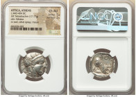 ATTICA. Athens. Ca. 440-404 BC. AR tetradrachm (24mm, 17.17 gm, 9h). NGC Choice AU 5/5 - 3/5. Mid-mass coinage issue. Head of Athena right, wearing ea...