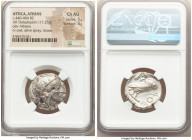 ATTICA. Athens. Ca. 440-404 BC. AR tetradrachm (23mm, 17.26 gm, 2h). NGC Choice AU 5/5 - 3/5. Mid-mass coinage issue. Head of Athena right, wearing ea...