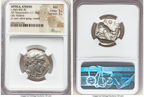 ATTICA. Athens. Ca. 440-404 BC. AR tetradrachm (25mm, 17.14 gm, 4h). NGC AU 5/5 - 3/5. Mid-mass coinage issue. Head of Athena right, wearing earring, ...