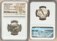 ATTICA. Athens. Ca. 440-404 BC. AR tetradrachm (24mm, 17.16 gm, 4h). NGC Choice XF 5/5 - 4/5. Mid-mass coinage issue. Head of Athena right, wearing ea...