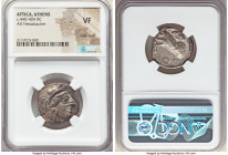 ATTICA. Athens. Ca. 440-404 BC. AR tetradrachm (24mm, 9h). NGC VF, edge scuff. Mid-mass coinage issue. Head of Athena right, wearing earring, necklace...