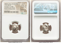 SARONIC ISLANDS. Aegina. Ca. 525-475 BC. AR stater (19mm, 12.28 gm). NGC Choice Fine 4/5 - 3/5, countermark. Sea turtle with a smooth shell and thick ...