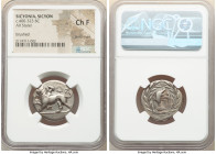 SICYONIA. Sicyon. Ca. 400-323 BC. AR stater (24mm, 3h). NGC Choice Fine, punch mark, brushed. Chimaera stalking to the left, ΣΕ below, right forepaw r...