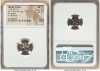 TROAS. Assus. Ca. 500-450 BC. AR drachm (14mm, 3.02 gm, 7h). NGC XF 4/5 - 3/5. Griffin springing left / Head of lion right within incuse square. BMC 1...