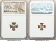 IONIA. Phocaea. Ca. 387-326 BC. EL sixth-stater or hecte (9mm, 2.52 gm). NGC Choice Fine 3/5 - 3/5, marks. Head of Artemis left, wearing pendant earri...