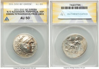 PAMPHYLIA. Aspendus. Ca. 201-200 BC. AR tetradrachm (31mm, 1h). ANACS AU 50. Posthumous issue in the name and types of Alexander III the Great of Mace...