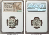 PTOLEMAIC KINGDOM. Cleopatra III and Ptolemy X (ca. 107-101 BC). AR tetradrachm (23mm, 12h). NGC VF. Regnal Year 12 and 9 (106/5 BC). Diademed head of...