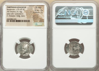 PARTHIAN KINGDOM. Sinatruces (ca. 93-69 BC). AR drachm (20mm, 4.14 gm, 12h). NGC Choice AU 4/5 - 3/5. Rhagae. Diademed bust of Sinatruces left, wearin...