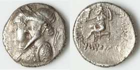 ELYMAIS KINGDOM. Kamnaskires III and Anzaze (ca. 82-72 BC). AR drachm (17mm, 3.82 gm, 11h). Choice VF. Seleucia on the Hedyphon. Jugate busts of Kamna...