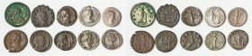 ANCIENT LOTS. Roman Imperial. Lot of ten (10) AR and BI issues. Fine-XF. Includes: Six AR and four BI Roman Imperial issues, various rulers and types....