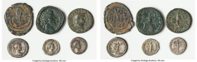 ANCIENT LOTS. Mixed. Lot of six (6) AR, BI, and AE issues. Fine-VF, bronze disease. Includes: Six AR, BI, and AE issues, various eras, regions, rulers...