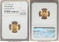 Republic gold 2 Pesos 1916 UNC Details (Obverse Scratched) NGC, Philadelphia mint, KM17. Conservatively graded and quite nice with glimmering lustrous...