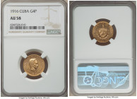 Republic gold 4 Pesos 1916 AU58 NGC, KM18. 

HID09801242017

© 2022 Heritage Auctions | All Rights Reserved
