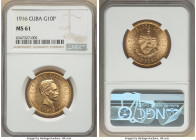 Republic gold 10 Pesos 1916 MS61 NGC, KM20. 

HID09801242017

© 2022 Heritage Auctions | All Rights Reserved