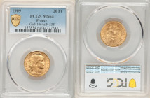 Republic gold 20 Francs 1909 MS64 PCGS, KM857, Gad-1064a, F-535. Olive toned satin surfaces. AGW 0.1867 oz. 

HID09801242017

© 2022 Heritage Auct...