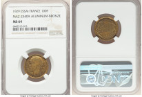 Republic aluminum-bronze Essai 100 Francs 1929 MS64 NGC, Paris mint, KM-Pn102, Maz-2540a. 

HID09801242017

© 2022 Heritage Auctions | All Rights ...